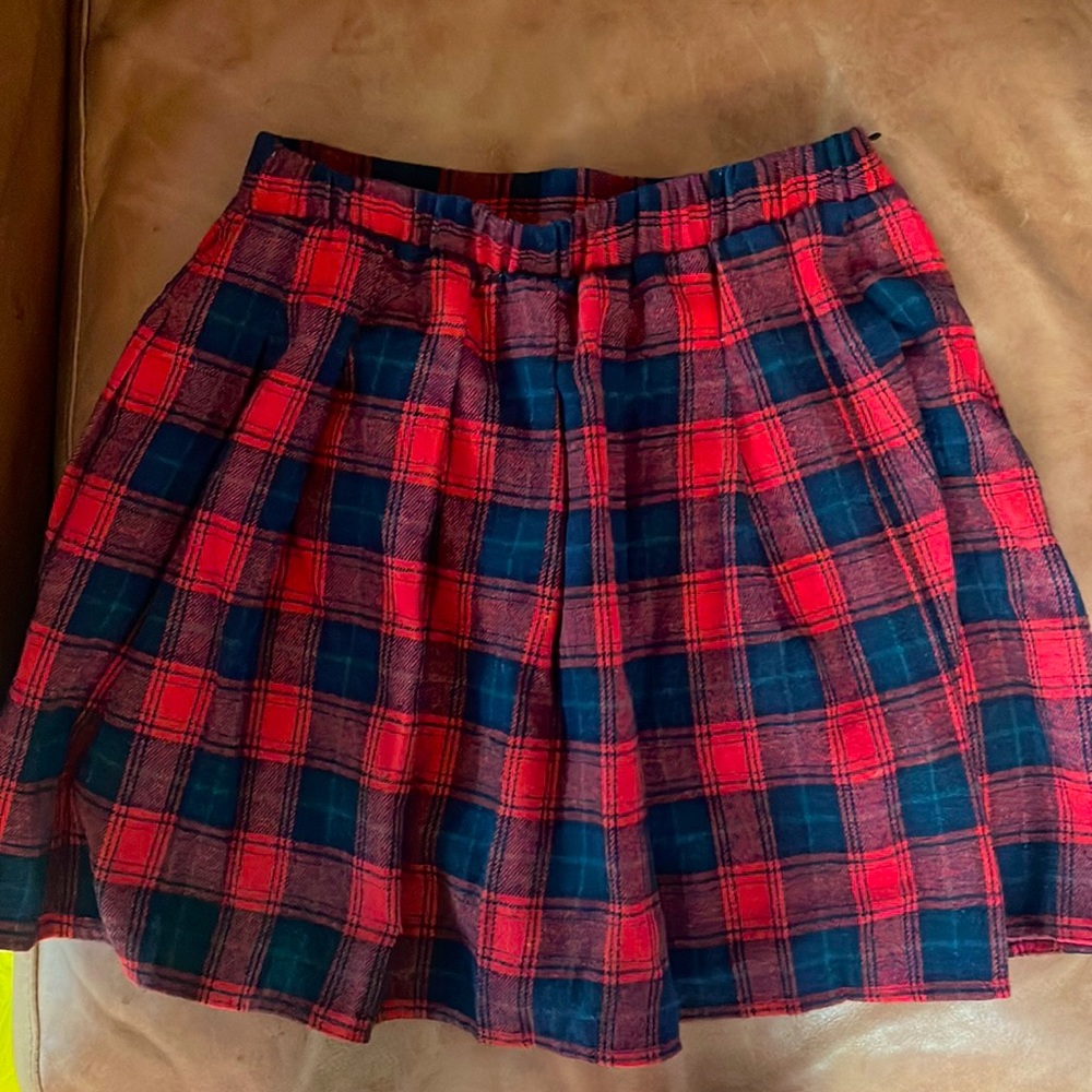 Plad school tennis skirt emo/scene/goth red and black